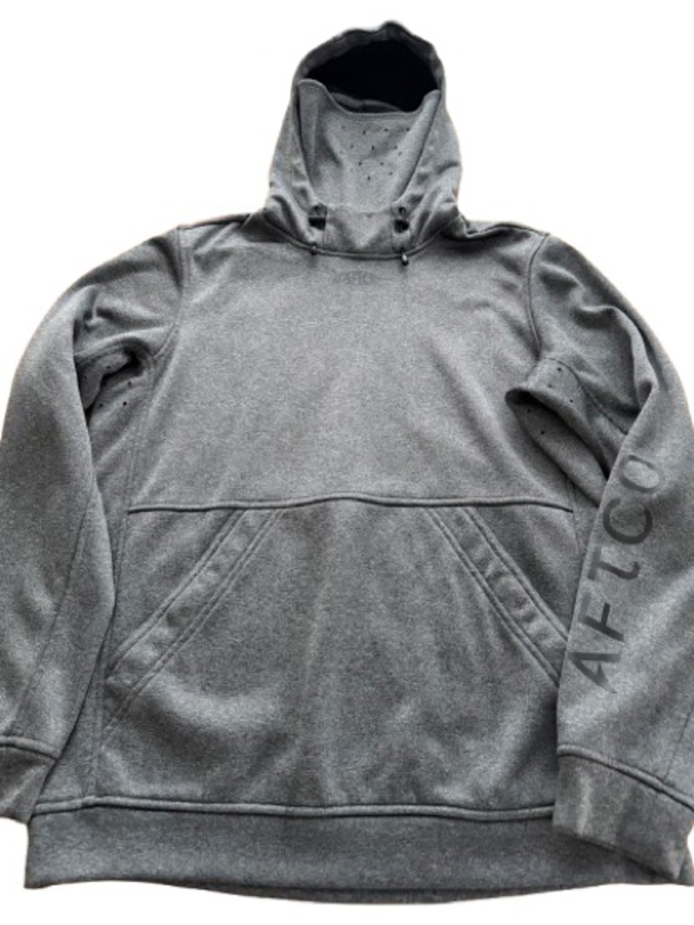 Men’s Medium Aftco Reaper Gray Hooded Pullover Fishing Sweatshirt
